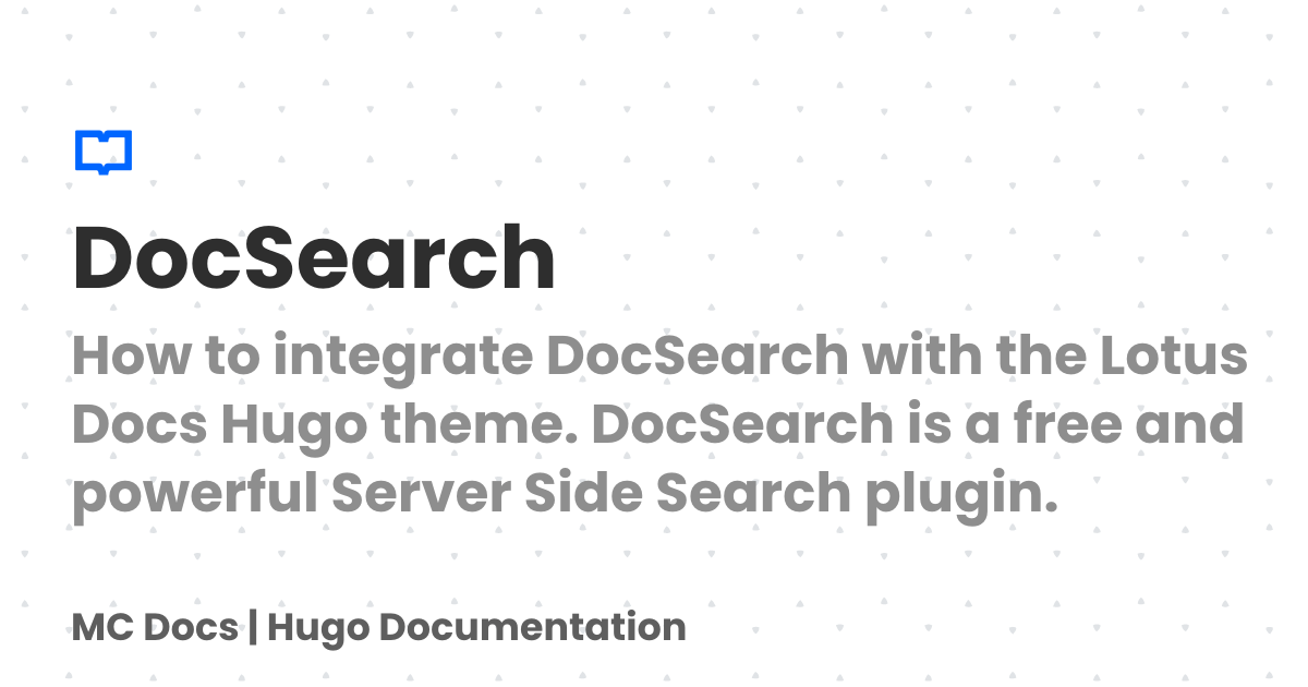 DocSearch | MC Docs