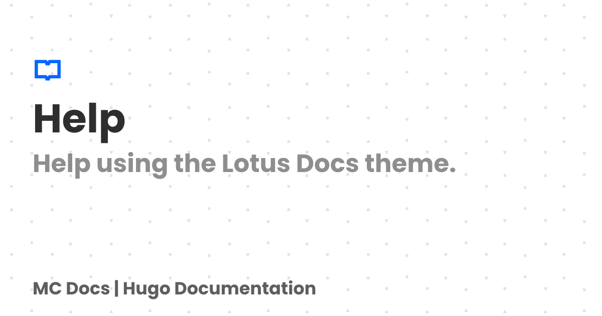 Help | MC Docs
